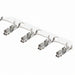 Three silver metal wall hooks with white plastic sleeves, shown against a plain white background.