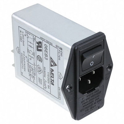 06EB3 by Delta Electronics - PWR ENT MOD RCPT IEC320-C14 PNL