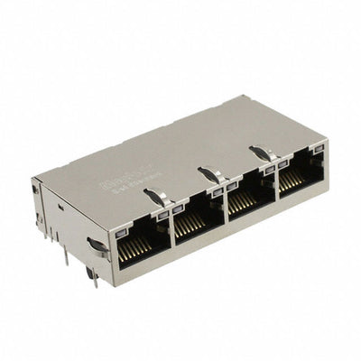 0826-1X4T-43-F by Bel Fuse Inc. - CONNECTOR JACK 4PORT 1000 BASE-T PCB
