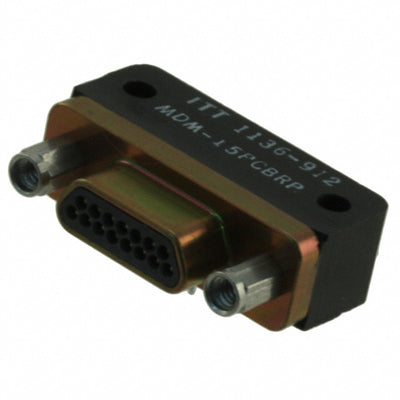 MDM-15PCBRP by ITT Cannon, LLC - CONNECTOR MICRO-D PLUG 15POS R/A SLDR