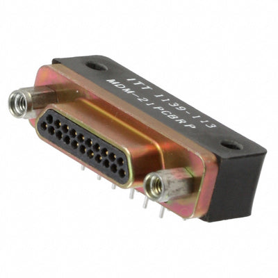 MDM-21PCBRP by ITT Cannon, LLC - CONNECTOR MICRO-D PLUG 21POS R/A SLDR