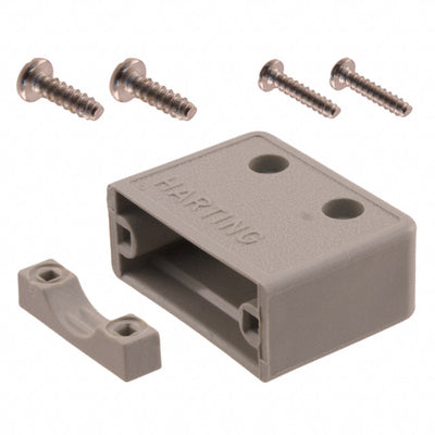 09670090411 by HARTING - CONNECTOR BACKSHELL 9POS 180DEG GRAY