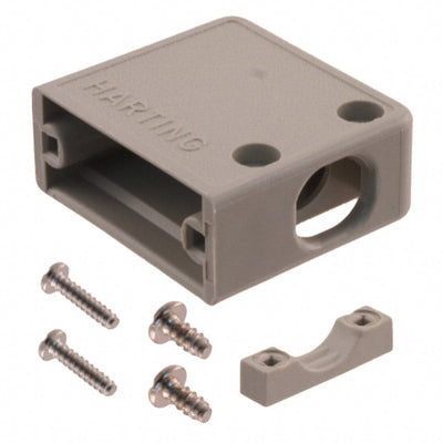 09670090511 by HARTING - CONNECTOR BACKSHELL 9POS 90DEG GRAY
