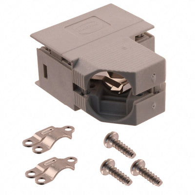 09670090573 by HARTING - CONNECTOR BACKSHELL 9POS 45DEG GRAY