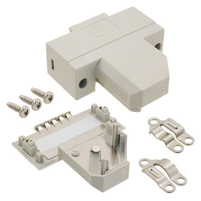 09670150573 by HARTING - CONNECTOR BACKSHELL 15POS 45DEG SHLD
