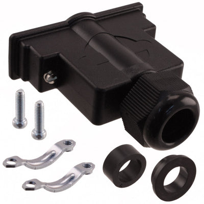 09670250439 by HARTING - CONNECTOR BACKSHELL 25POS 180DEG BLK