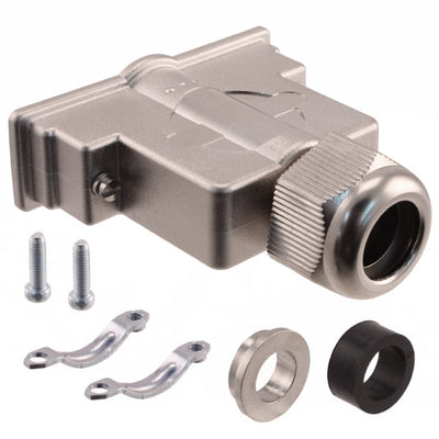 09670250539 by HARTING - CONNECTOR BACKSHELL 25POS 180DEG SHLD