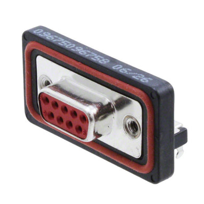 09675096758 by HARTING - CONNECTOR D-SUB RCPT 9POS R/A SLDR