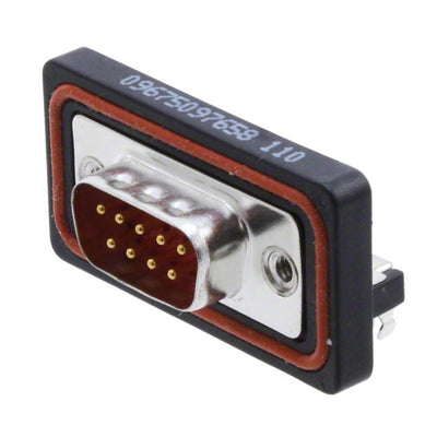 09675097658 by HARTING - CONNECTOR D-SUB PLUG 9POS R/A SLDR