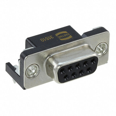 09681537611 by HARTING - CONNECTOR D-SUB RCPT 9POS R/A SLDR