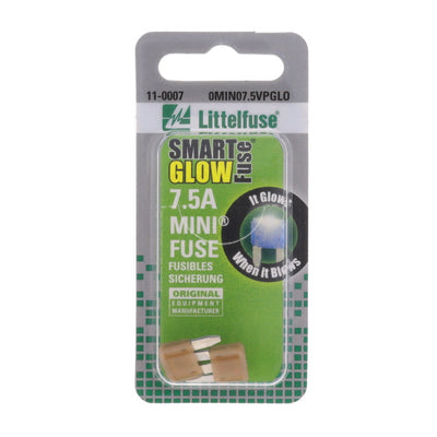 0MIN07.5VPGLO by Littelfuse Inc. - FUSE AUTO 7.5A 32VAC/VDC BLADE