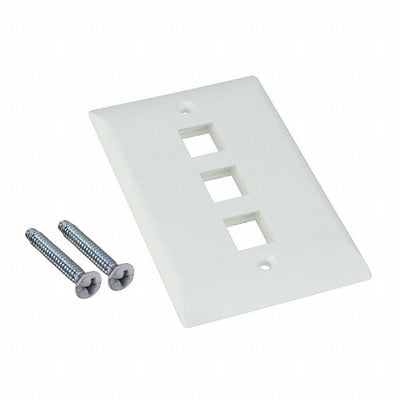 1-2111023-3 by TE Connectivity AMP Connectors - FACEPLATE SNGL GANG 3PORT WHITE