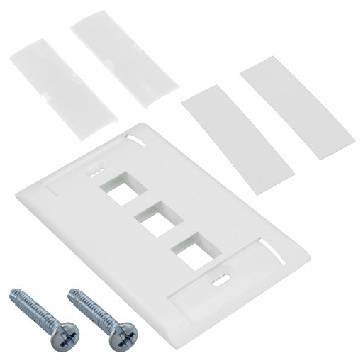 1-2111038-3 by TE Connectivity AMP Connectors - FACEPLATE SNGL GANG 3PORT WHITE