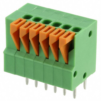 1-2834015-6 by TE Connectivity AMP Connectors - TERM BLK 6POS TOP ENT 2.54MM PCB