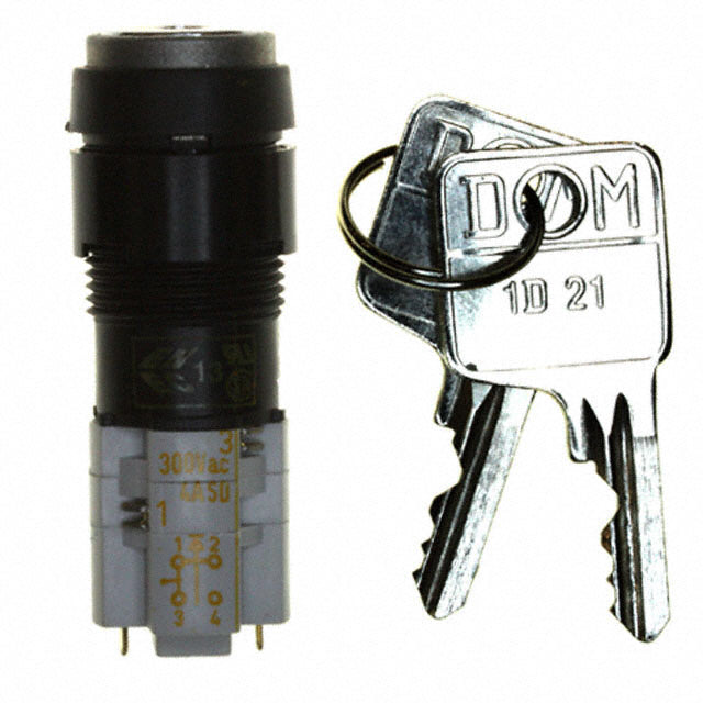 1.15.108.851/0000 by RAFI USA - SWITCH KEYLOCK 2POS DPST 4A 250V