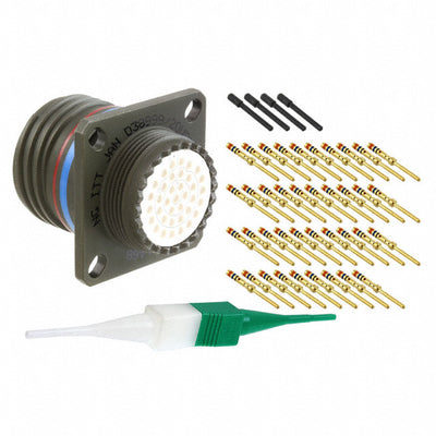 D38999/20WD35PN by ITT Cannon, LLC - CONNECTOR RECPT MALE 37POS GOLD CRIMP
