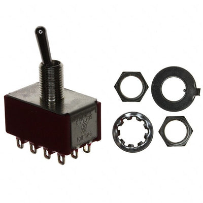 1004P6T1B1M1QEH by E-Switch - SWITCH TOGGLE DP3T 5A 120V