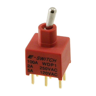 100AWDP1T2B4M2QE by E-Switch - SWITCH TOGGLE DPDT 5A 120V