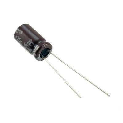 107KXM025M by Cornell Dubilier / Illinois Capacitor - ALUMIN CAP 100UF 20% 25V RADIAL