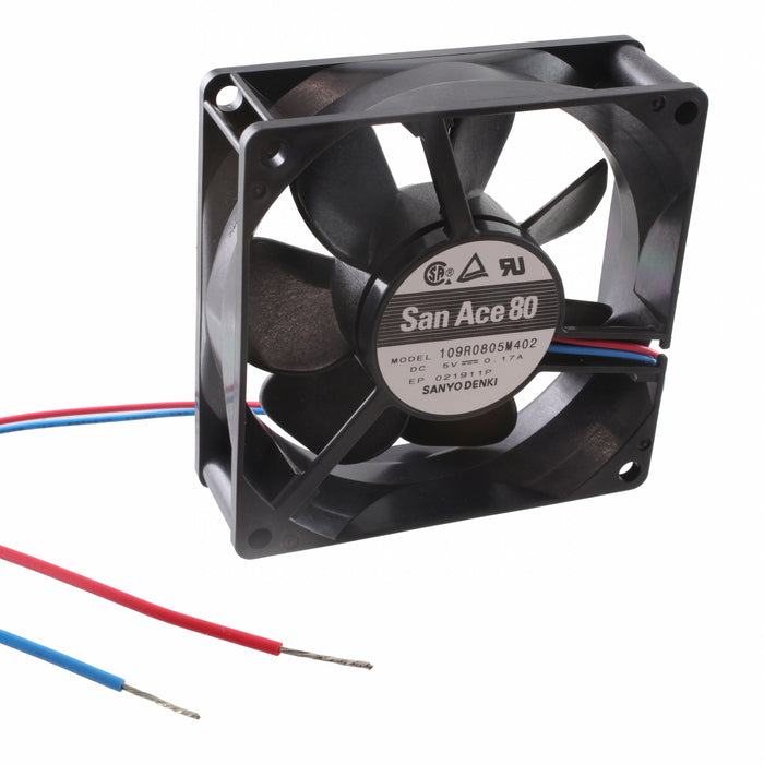 109R0805M402 by Sanyo Denki America Inc. - FAN AXIAL 80X25MM BALL 5VDC WIRE