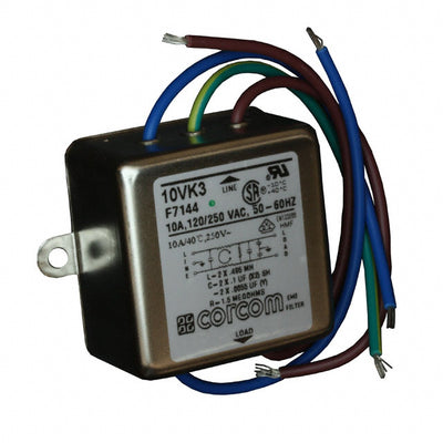 10VK3 by TE Connectivity Corcom Filters - LINE FILTER 250VAC 10A CHASS MNT
