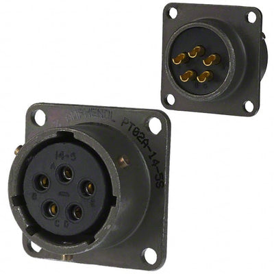 PT02A-14-5S by Amphenol Industrial Operations - CONNECTOR RECPT FMALE 5P GOLD SLDR CUP