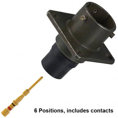 PT02SE-10-6P(025) by Amphenol Industrial Operations - CONNECTOR RECPT MALE 6POS GOLD CRIMP