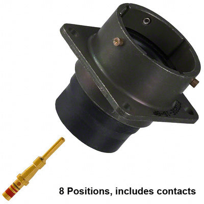 PT02SE-16-8P(025) by Amphenol Industrial Operations - CONNECTOR RECPT MALE 8POS GOLD CRIMP