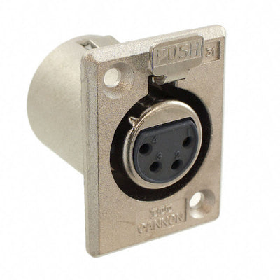 XLR431 by ITT Cannon, LLC - CONNECTOR RECPT FMALE XLR 4P SLDR CUP