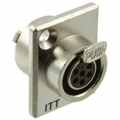 M-XL-6-31 by ITT Cannon, LLC - CONNECTOR RECPT FMALE MINI XLR 6P SLDR