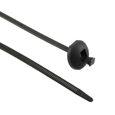 132-00010 by HellermannTyton - BUTTON HEAD TIE BLK 105LBS 9.63