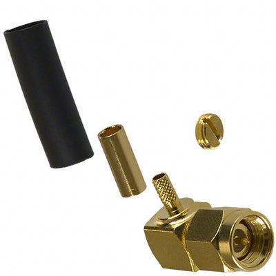 132123 by Amphenol RF - CONNECTOR SMA PLUG R/A 50 OHM SOLDER