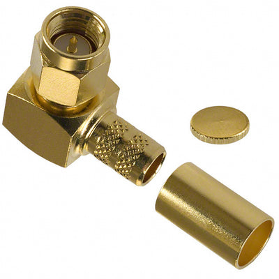 132239 by Amphenol RF - CONNECTOR SMA PLUG R/A 50 OHM SOLDER