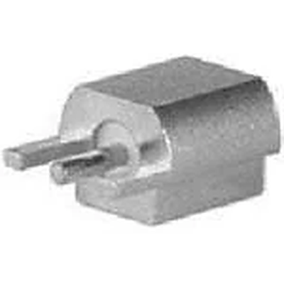 Metallic cylindrical component on a white background