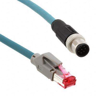 1408749 by Phoenix Contact - NTWRK CB 8POS .5M M12-RJ45 CDE A
