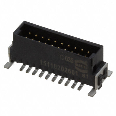 15110202601000 by HARTING - CONNECTOR HEADER SMD 20POS 1.27MM
