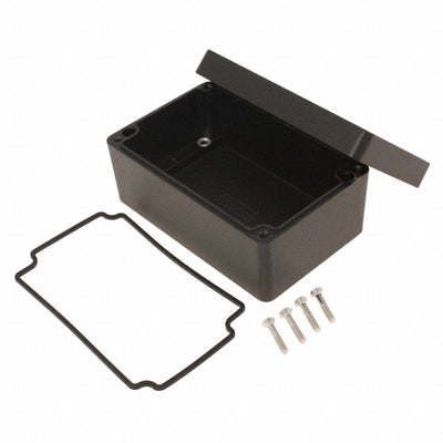 1550Z108BK by Hammond Manufacturing - BOX ALUM BLACK 4.937""L X 3.165""W