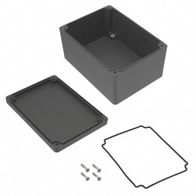 1550Z115BK by Hammond Manufacturing - BOX ALUM BLACK 5.843""L X 4.268""W