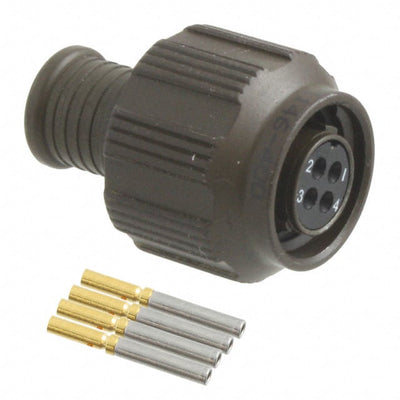 MKJ1A6W6-4SA by ITT Cannon, LLC - CONNECTOR PLUG FMALE 4POS GOLD CRIMP