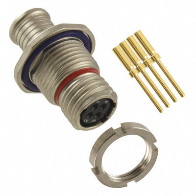 MKJ1A7F6-4SA by ITT Cannon, LLC - CONNECTOR RECPT FMALE 4POS GOLD CRIMP