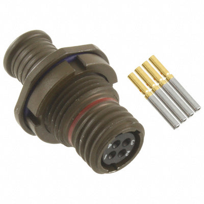MKJ1A7W6-4SA by ITT Cannon, LLC - CONNECTOR RECPT FMALE 4POS GOLD CRIMP