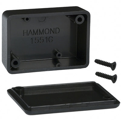 1551KBK by Hammond Manufacturing - BOX ABS BLACK 3.150""L X 1.575""W
