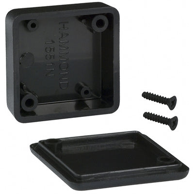 1551NBK by Hammond Manufacturing - BOX ABS BLACK 1.378""L X 1.378""W