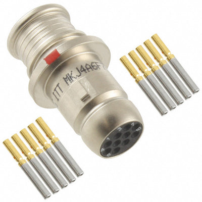 MKJ4A6F7-10S by ITT Cannon, LLC - CONNECTOR PLUG FMALE 10POS GOLD CRIMP