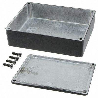 1590BBBK by Hammond Manufacturing - BOX ALUM BLACK 4.705""L X 3.701""W