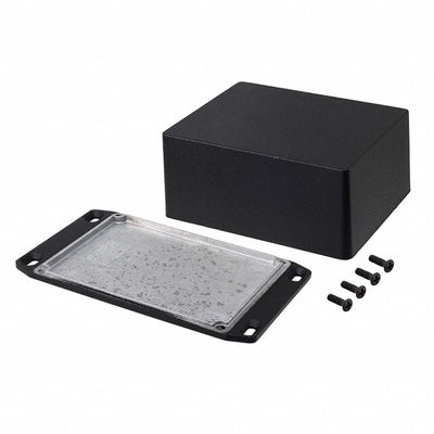 1590CFLBK by Hammond Manufacturing - BOX ALUM BLACK 4.705""L X 3.701""W