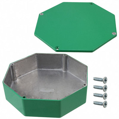 1590STPCGR by Hammond Manufacturing - BOX ALUM GREEN 5.23""L X 5.23""W