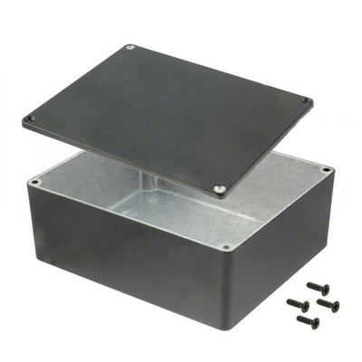 1590XBK by Hammond Manufacturing - BOX ALUM BLACK 5.717""L X 4.772""W