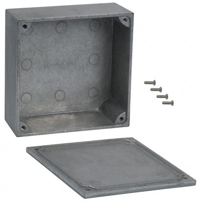 1590Y by Hammond Manufacturing - BOX ALUM UNPTD 3.622""L X 3.622""W