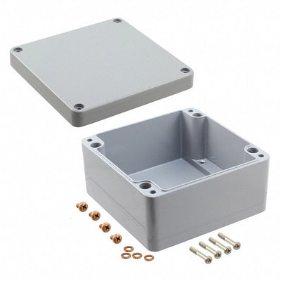 1590Z160GY by Hammond Manufacturing - BOX ALUM GRAY 6.299""L X 6.299""W